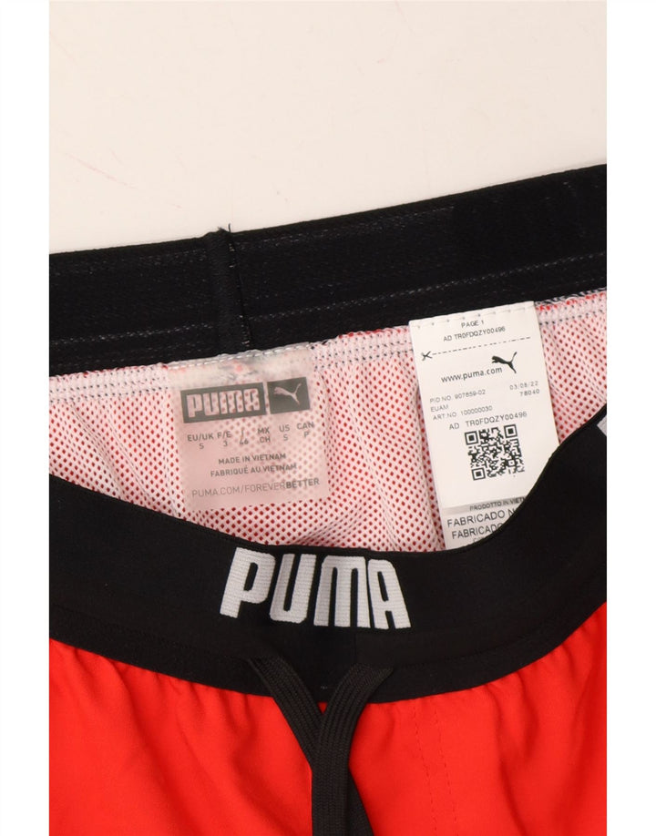 PUMA Mens Graphic Swimming Shorts Small Red Colourblock Polyester Vintage Puma and Second-Hand Puma from Messina Hembry 