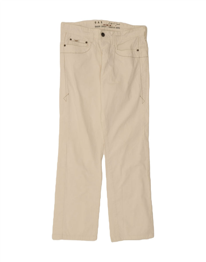 GAS Mens Straight Casual Trousers W33 L33 White Cotton Vintage Gas and Second-Hand Gas from Messina Hembry 