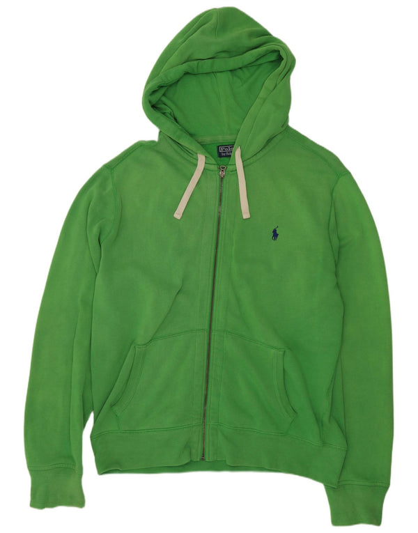 Polo Ralph Lauren Mens Zip Hoodie Sweater Large Green Cotton