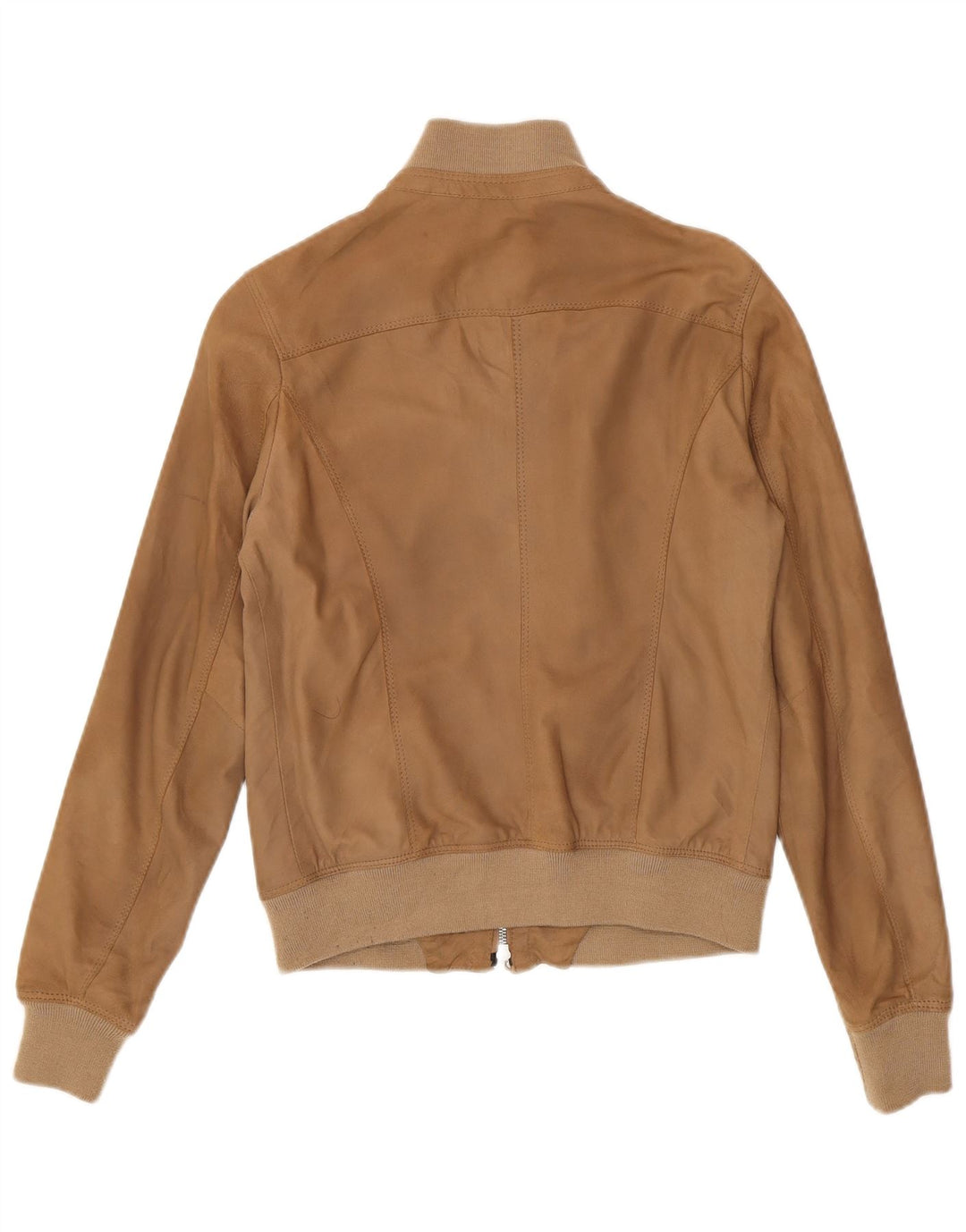 Vintage mujer ante bomber chaqueta IT 42 cuero marrón medio