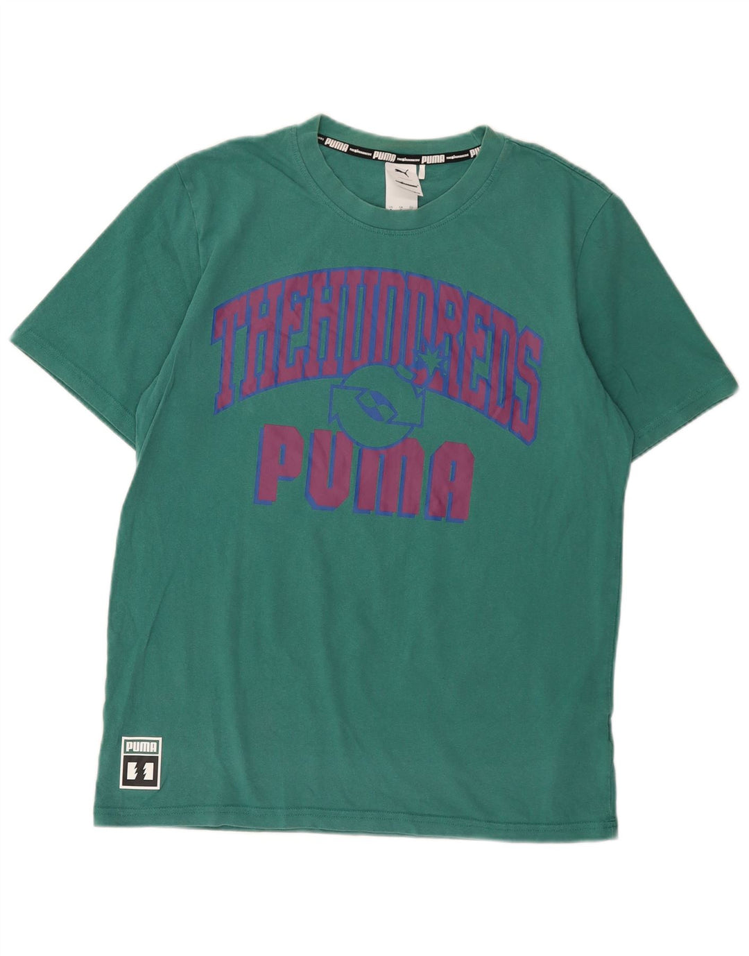 Puma Mens Graphic T-Shirt Top Medium Green Cotton