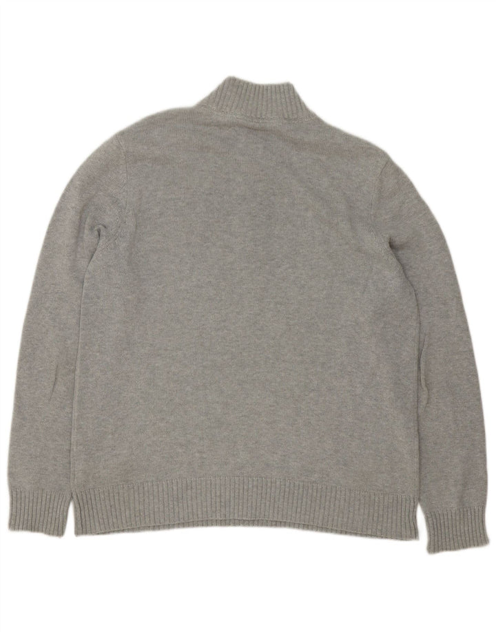 Crew Clothing Mens Zip Neck Jumper Sweater Medium Grey Cotton