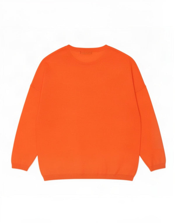 Marks & Spencer Womens Oversized Crew Neck Jumper Sweater UK 18 XL Orange