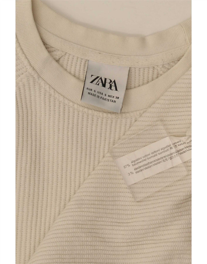 T-shirt męski Zara, mały, biały, bawełniany