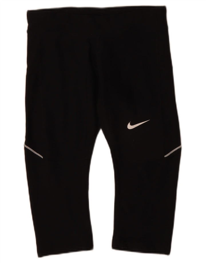 Nike Womens Dri Fit Capri Leggings UK 4 XS Black Polyester