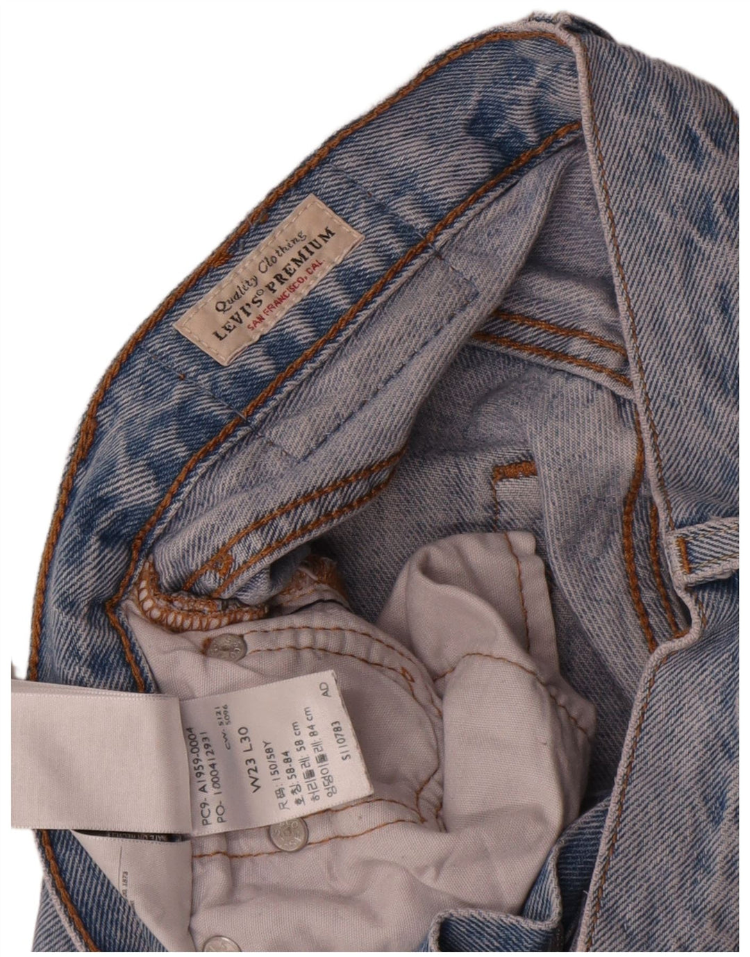 Levi's Womens 501 Distressed Straight Jeans W23 L30 Blue Cotton