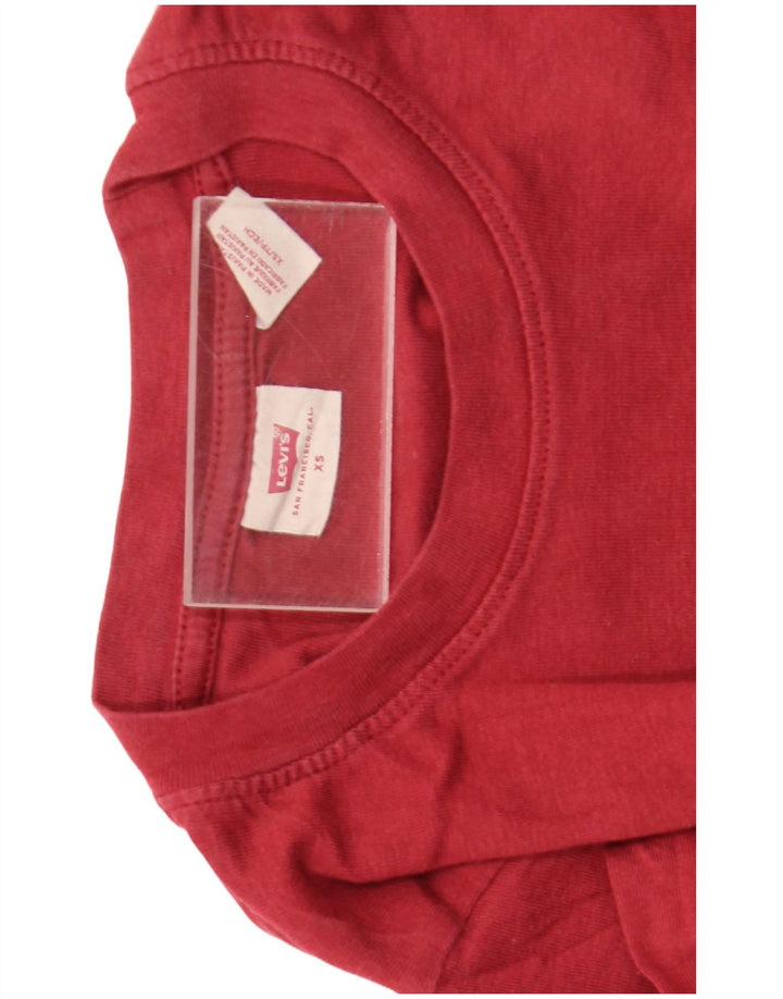 Levi's Womens Crop Top Long Sleeve UK 4 XS Red