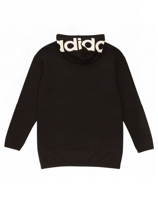 Adidas Dame Oversized grafisk hættetrøje med lynlås-hals UK 8/10 Small Black