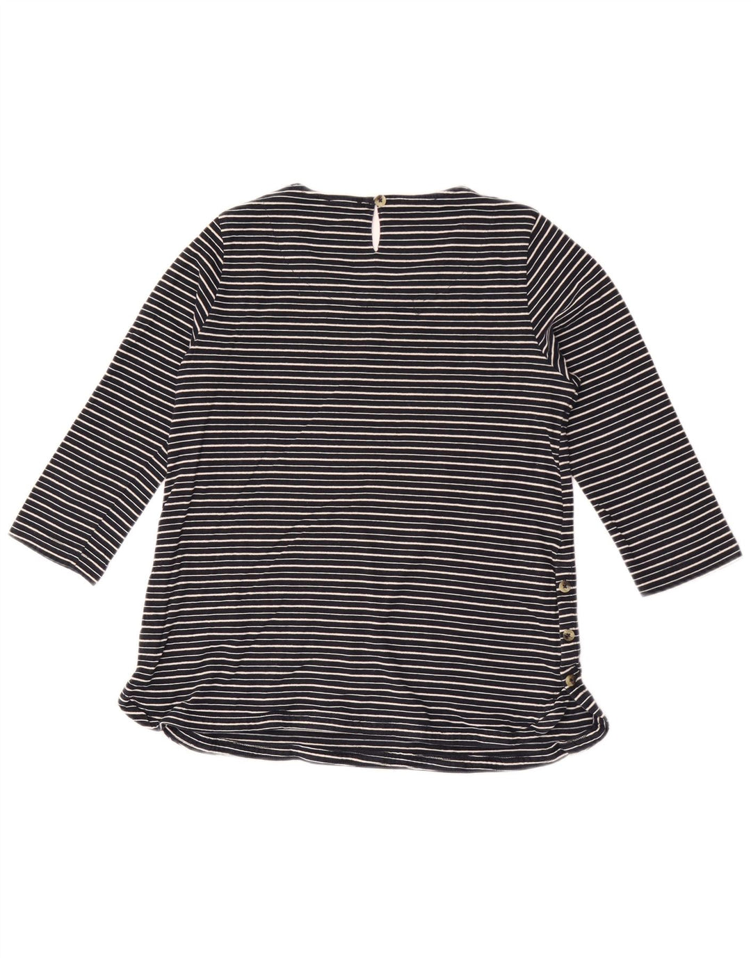 Fat Face Womens Top 3/4 Sleeve UK 10 Small Navy Blue Striped