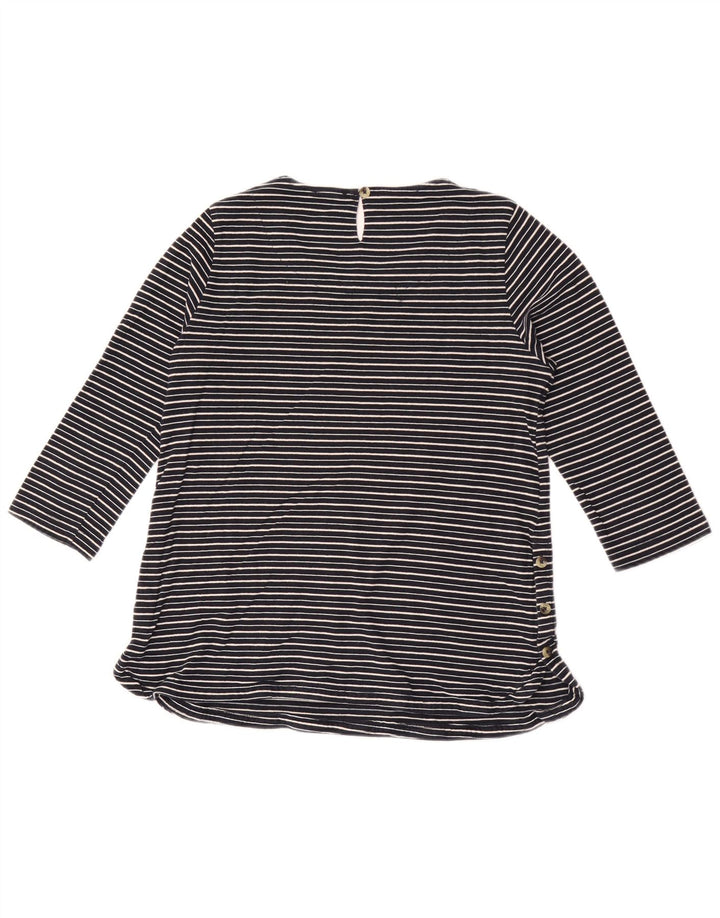 Fat Face Womens Top 3/4 Sleeve UK 10 Small Navy Blue Striped