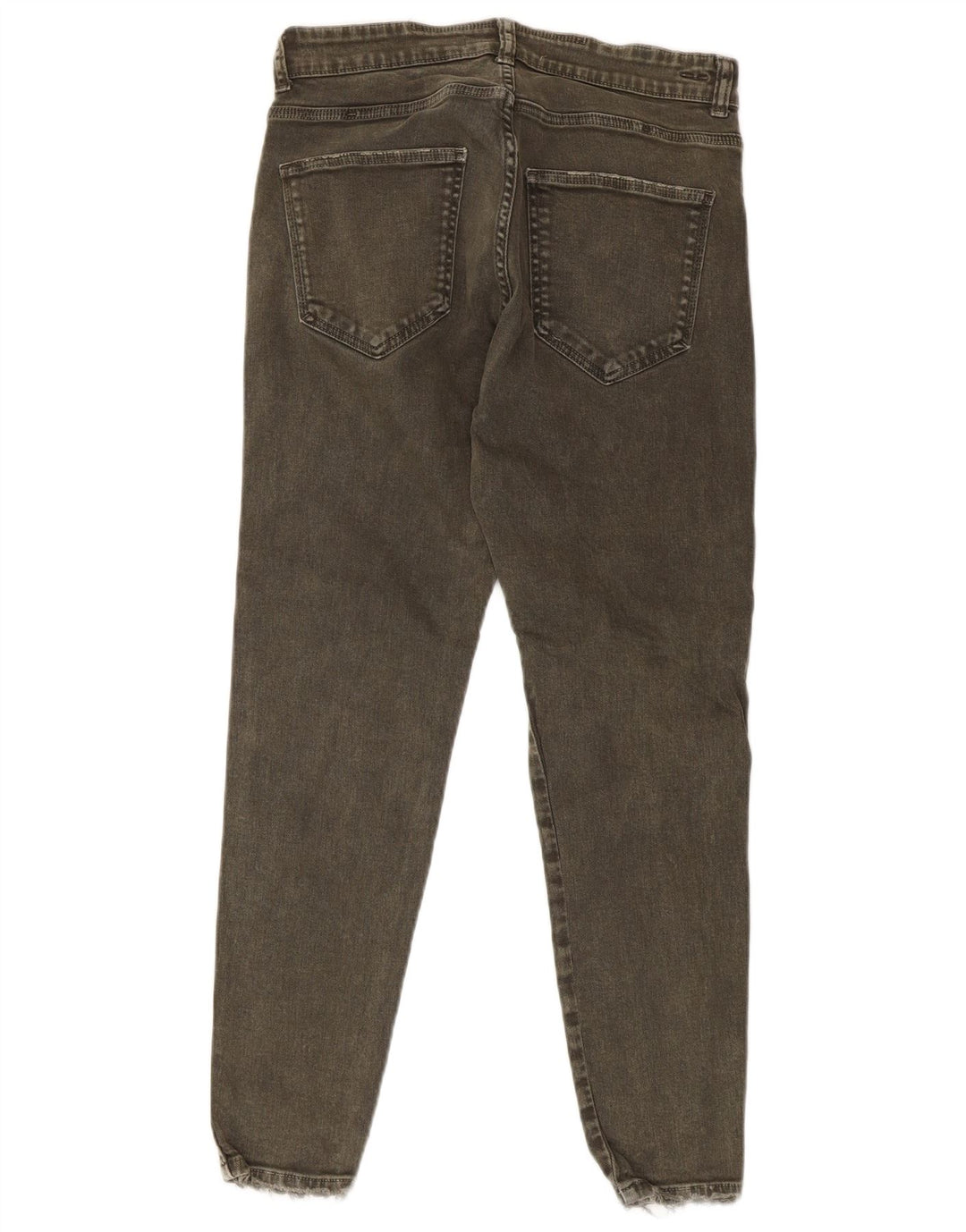Jeans slim invecchiati da uomo Zara EU 42 medio W32 L27 cotone kaki