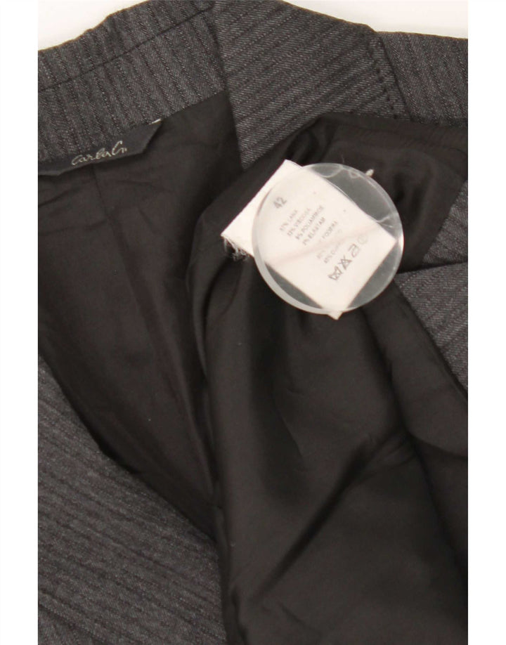 Giacca blazer vintage da donna a 2 bottoni IT 42 in lana grigio medio