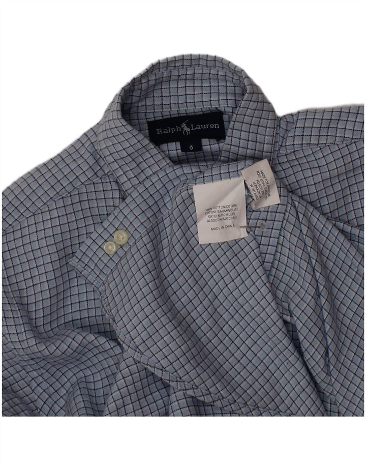 Ralph Lauren Boys Shirt 5-6 Years Blue Gingham Cotton