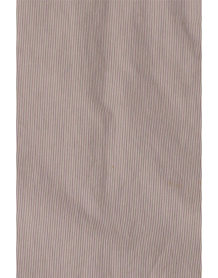 Ben Sherman Mens Short Sleeve Military Shirt Medium Grey Striped Cotton