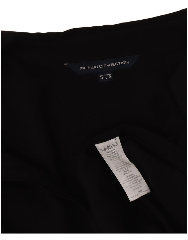 French Connection Womens Loose Fit Shirt Blouse UK 14 Large Black Polyester