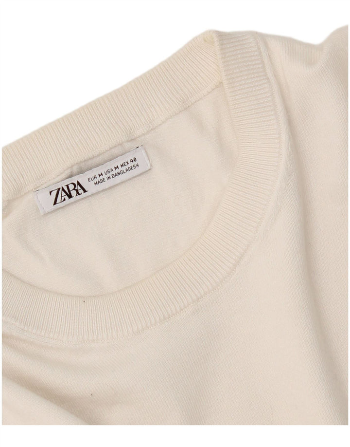 T-shirt Zara da uomo Top bianca media