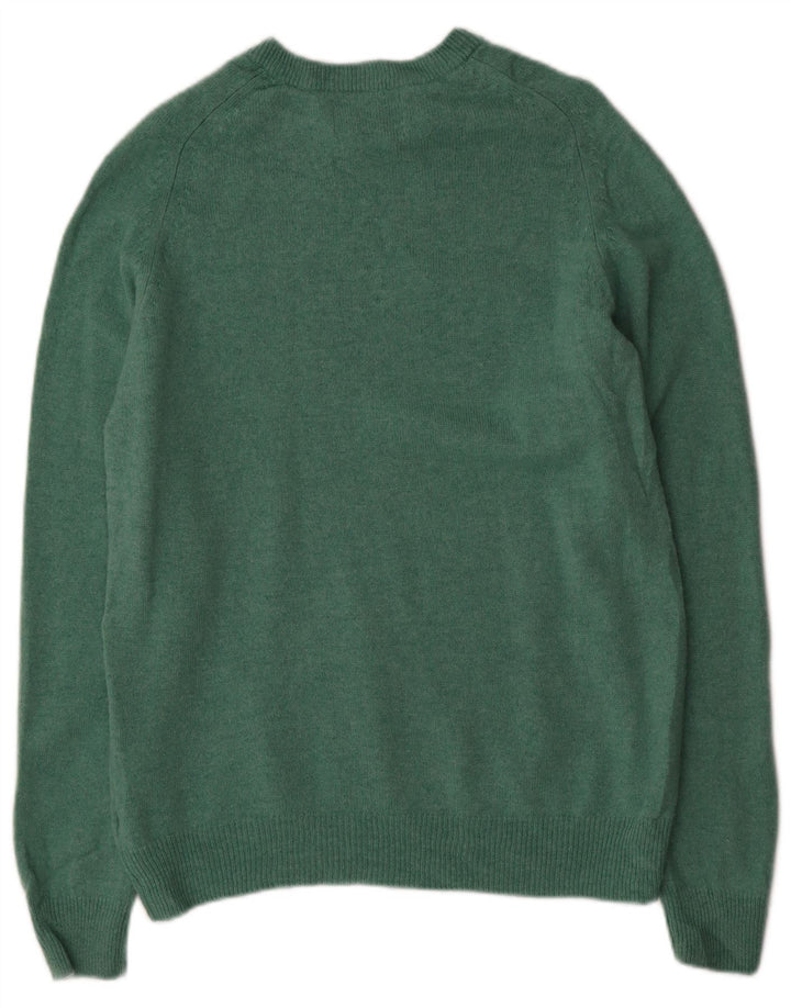 MARKS & SPENCER Womens Crew Neck Jumper Sweater UK 14 Medium Green
