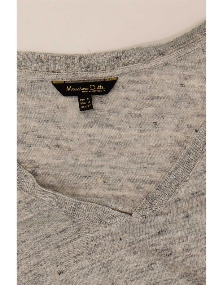 Massimo Dutti Dame Top Langærmet UK 12 Medium Grå Flecked