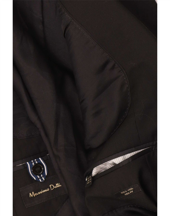 Massimo Dutti Chaqueta Blazer De 2 Botones Hombre EU 54 XL Lana Negra