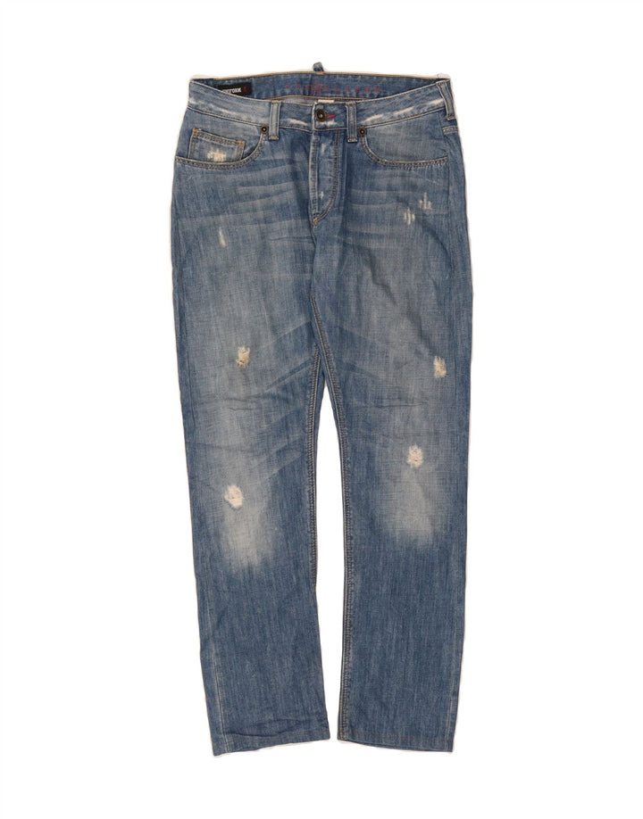 UNIFORM Mens Distressed Straight Jeans W31 L32 Blue Cotton Vintage Uniform and Second-Hand Uniform from Messina Hembry 