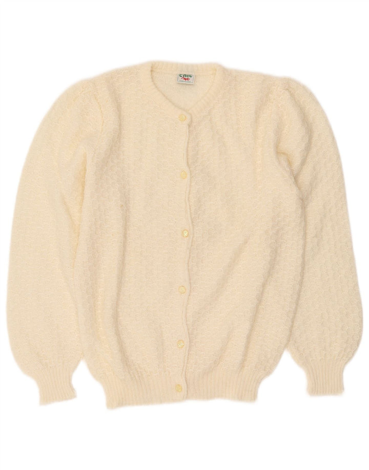 Vintage Womens Cardigan Sweater UK 10 Small Off White
