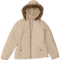 Giacca trapuntata con cappuccio da donna Marks & Spencer UK 12 poliestere bianco medio