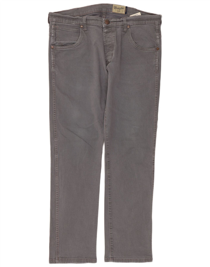 Wrangler Mens Spencer Straight Jeans W34 L32 Grey Cotton