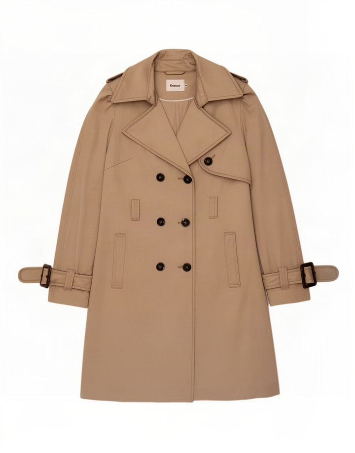 Gestuz Trench Femme EU 40 Coton Beige Moyen