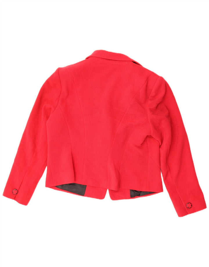 Marks & Spencer Womens 1 Button Blazer Jacket UK 18 XL Red Polyester