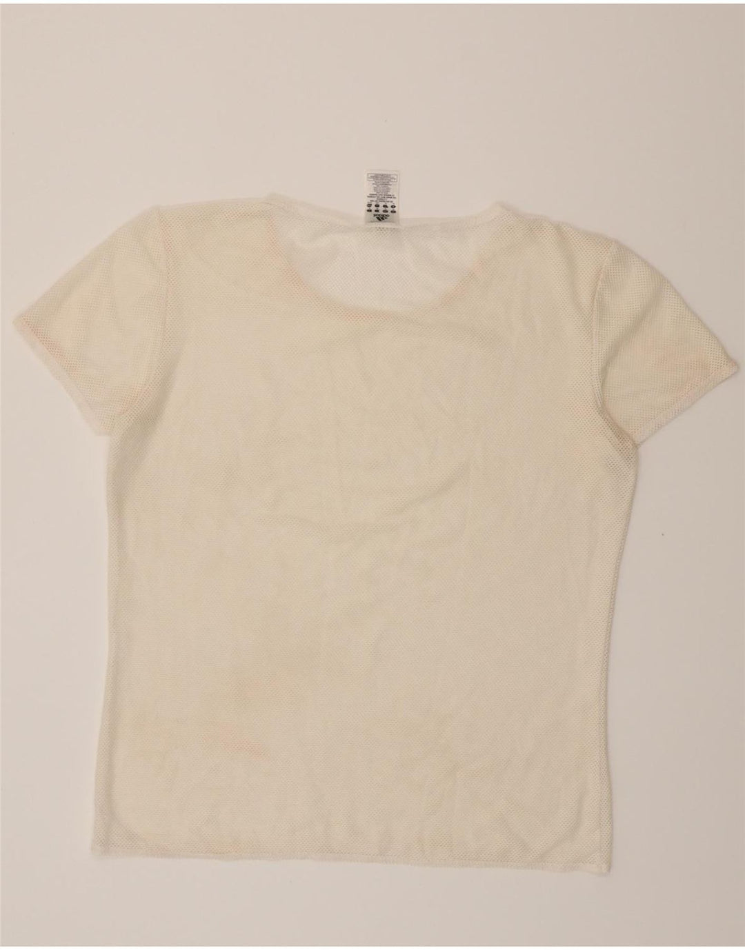 ADIDAS Womens T-Shirt Top UK 18 XL Off White Polyester