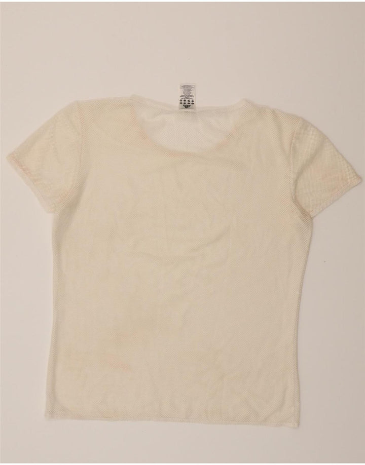 ADIDAS Womens T-Shirt Top UK 18 XL Off White Polyester