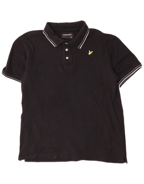Lyle & Scott Mens Polo Shirt 2XL Black Cotton