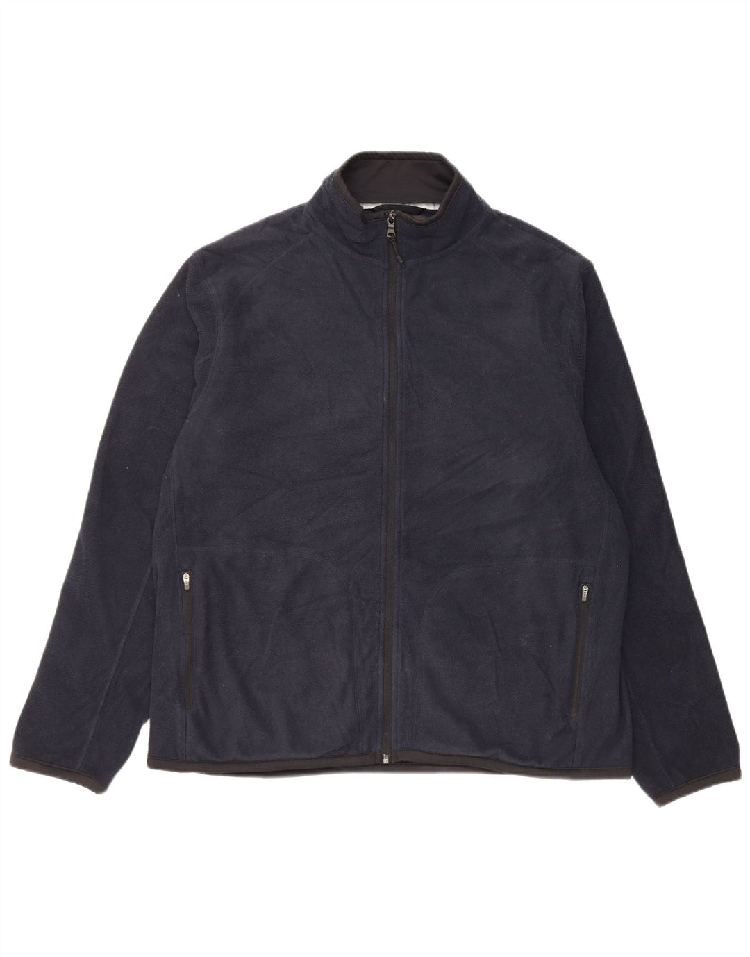 Marks & Spencer Herre Fleecejakke UK 42 XL Navy Blue Polyester