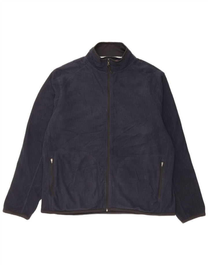Marks & Spencer Herre Fleecejakke UK 42 XL Navy Blue Polyester