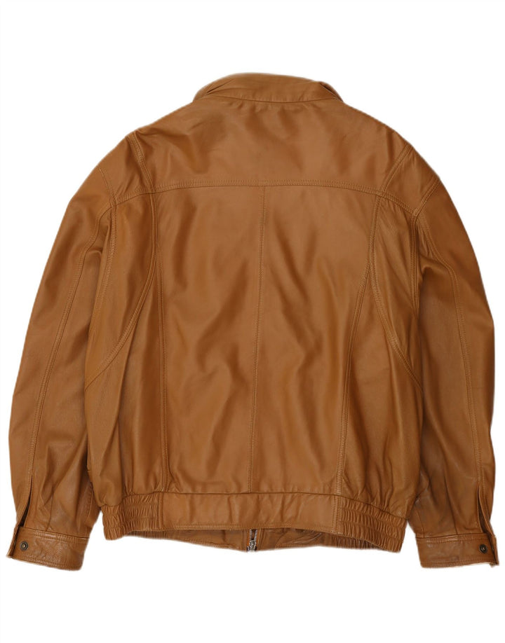 Vintage męska kurtka skórzana bomber EU 50 duża brązowa skóra