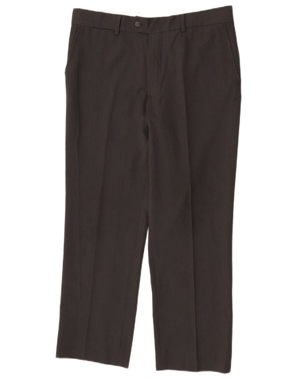 Pantaloni da abito dritti da uomo Zara EU 44 Large W34 L27 Poliestere nero