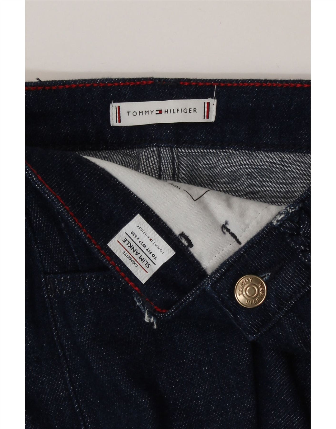 Tommy Hilfiger Dame Cigarette Slim Jeans W27 L28 Navy Blue