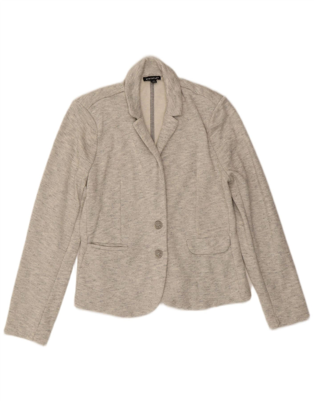 Whistles Veste blazer à 2 boutons pour femme UK 12 Gris moyen en coton moucheté