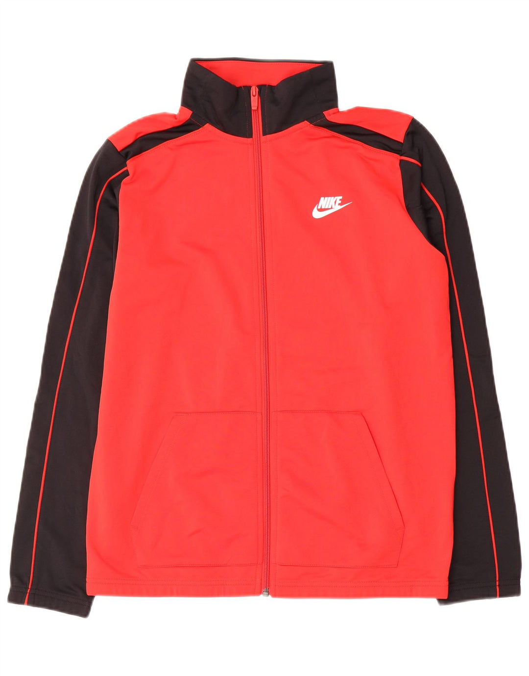 Nike Jungen-Trainingsanzug-Top-Jacke, 13–14 Jahre, XL, rotes Farbblock-Polyester
