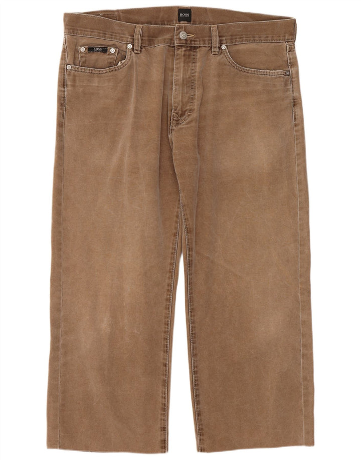 HUGO BOSS Mens Cropped Jeans W38 L25 Brown Cotton