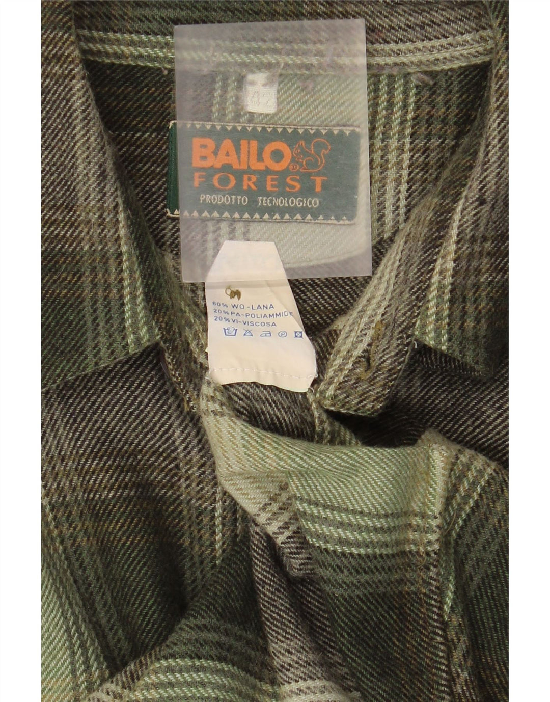 Camicia overshirt da uomo Bailo in lana a quadri verdi grandi