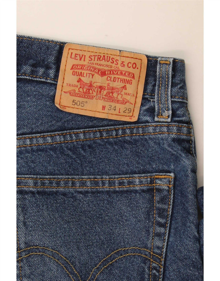 Jeans dritti da uomo Levi's 505 vestibilità regolare W34 L29 cotone blu