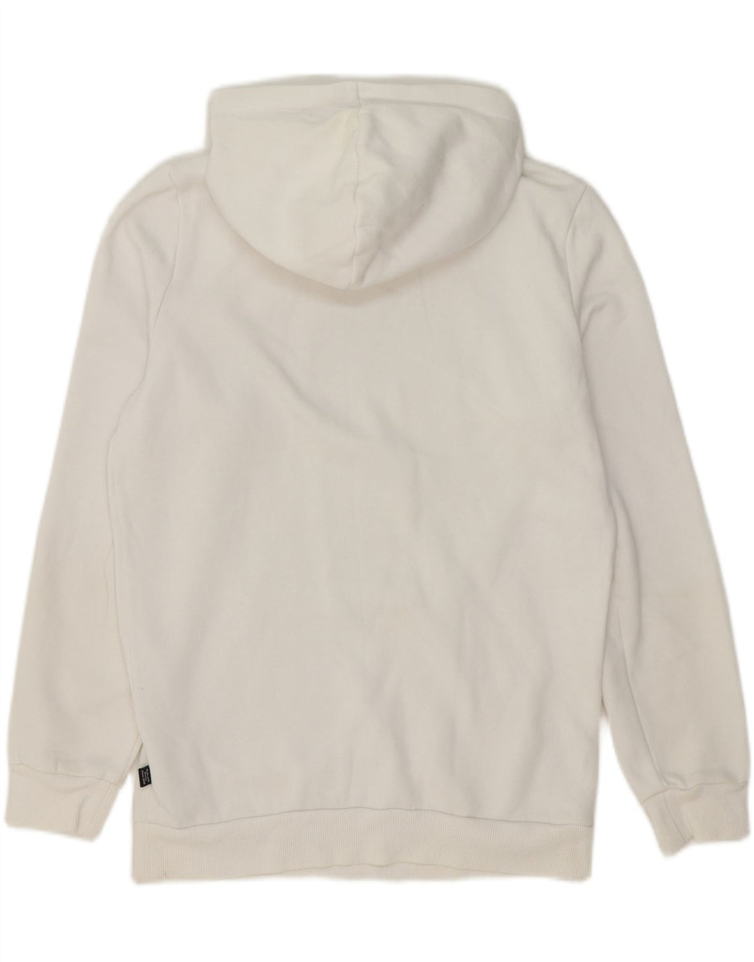 PUMA Womens Oversized Graphic Hoodie Jumper UK 6 XS White Cotton Vintage Puma and Second-Hand Puma from Messina Hembry 