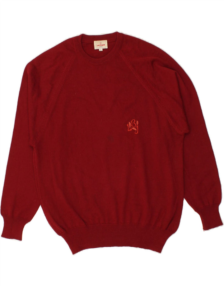 LAURA BIAGIOTTI Mens Crew Neck Jumper Sweater Small Red Vintage Laura Biagiotti and Second-Hand Laura Biagiotti from Messina Hembry 