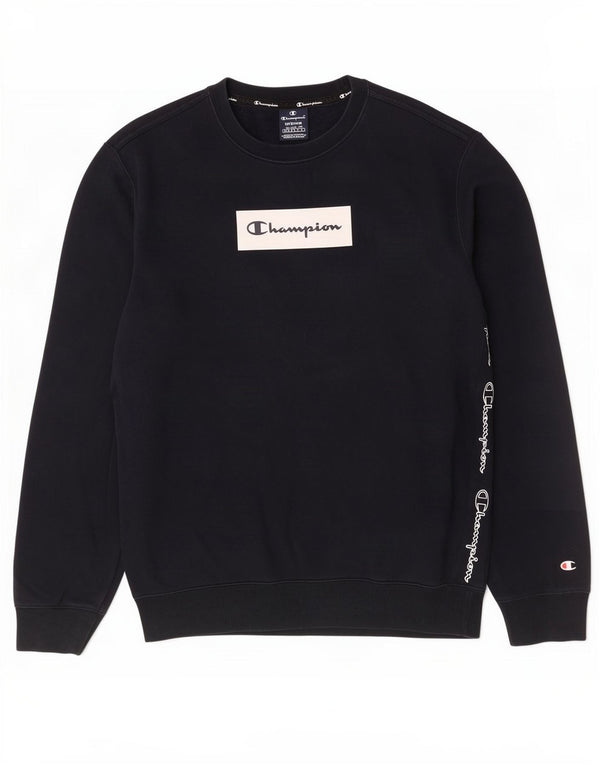 Champion Herre Grafisk Sweatshirt Jumper Medium Navyblå Bomuld