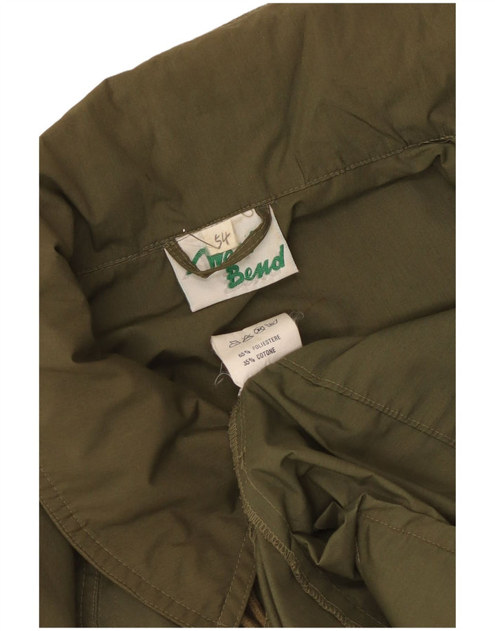 Vintage Mens Windbreaker Jacket IT 54 2XL Khaki Polyester