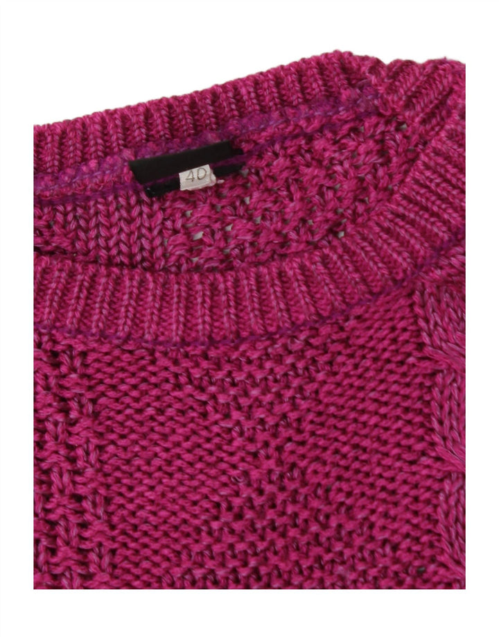 VINTAGE Womens Oversized Crew Neck Jumper Sweater EU 40 Medium Burgundy Vintage Vintage and Second-Hand Vintage from Messina Hembry 