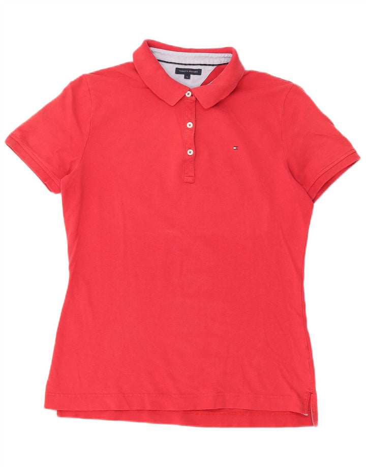 Tommy Hilfiger Womens Polo Shirt UK 14 Large Red