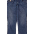 Trussardi Damen Straight Jeans W35 L26 Blaue Baumwolle