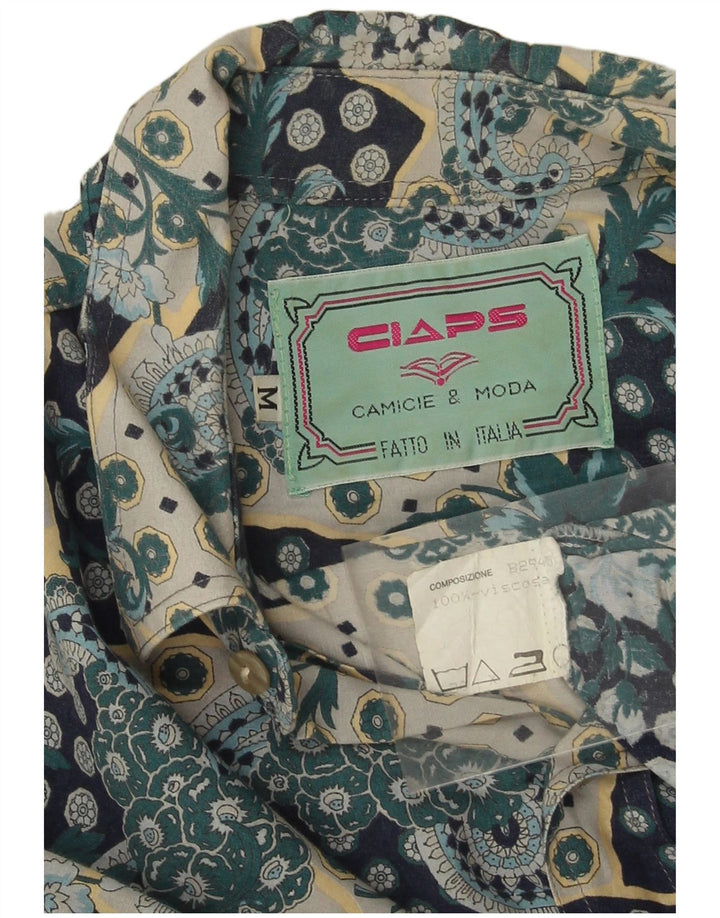 Vintage muška košulja srednje plava paisley viskoza